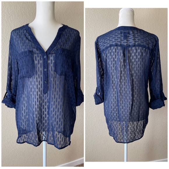 Gap sheer blue blouse - size xs - Picture 1 of 2